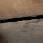 Old ceiling, moldy and leaky