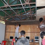 Stripping the old ceiling